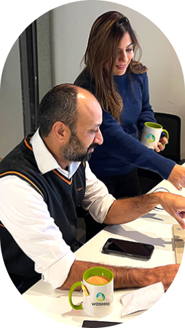 Team members working